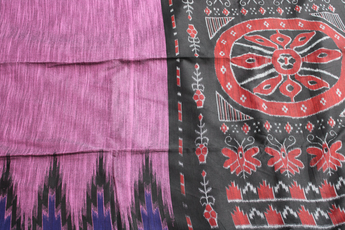 Onion pink Slub cotton saree with temple design border