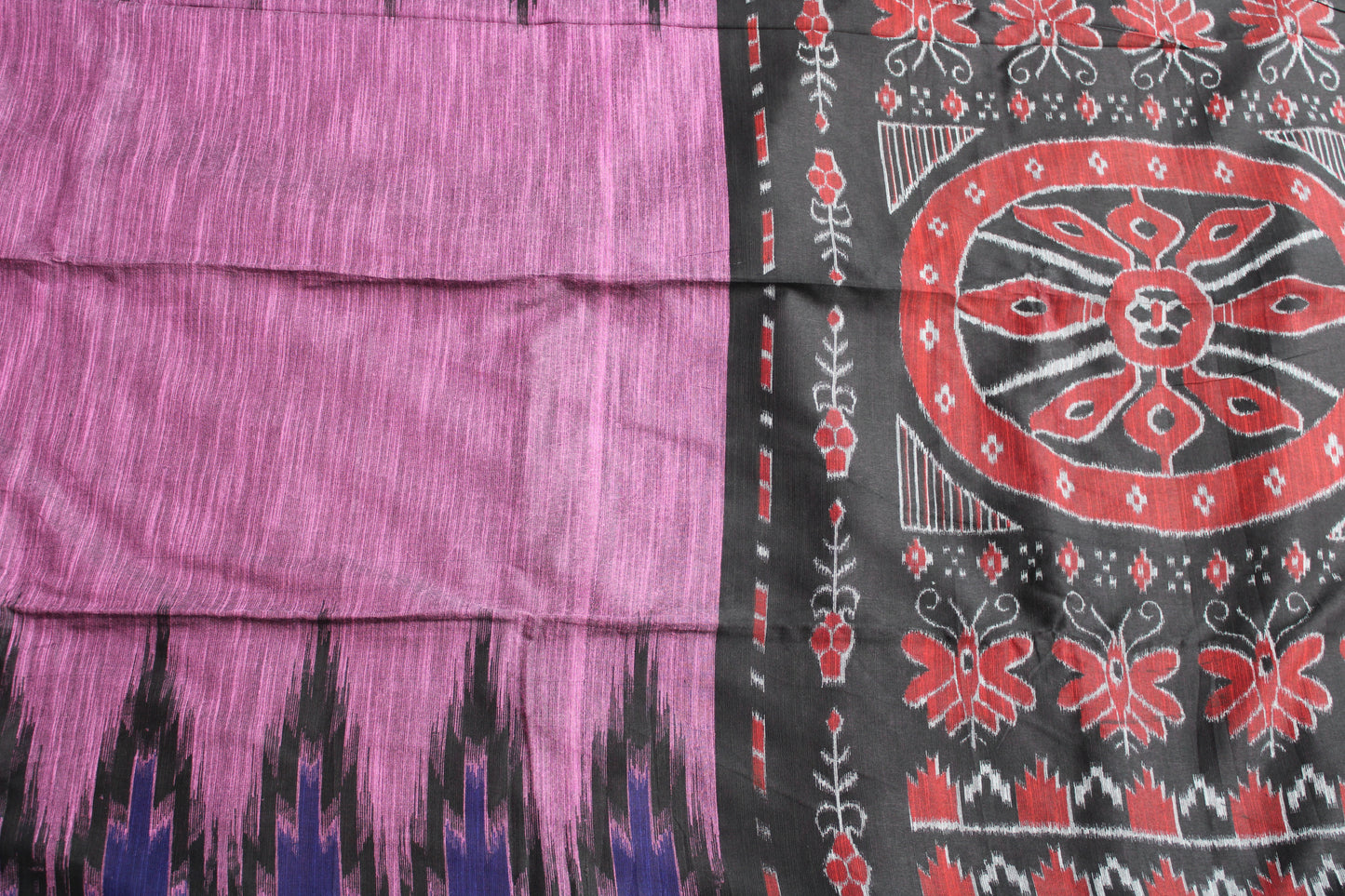 Onion pink Slub cotton saree with temple design border