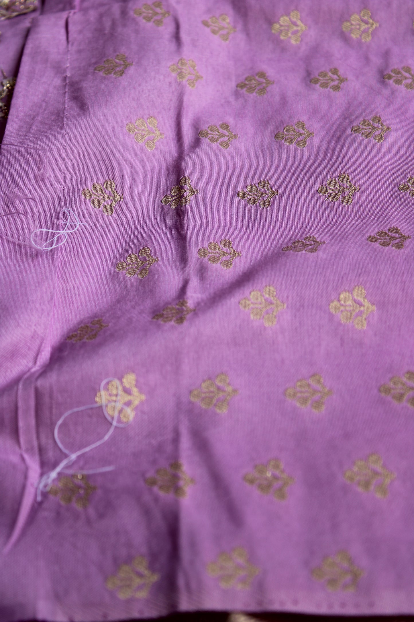 Lavender Fancy Mango silk saree woven with art work with rich meenakari weaving