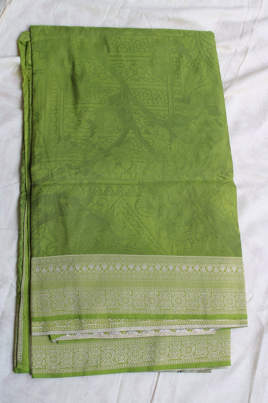 Light green Fancy Mango silk saree woven with art work with rich meenakari weaving