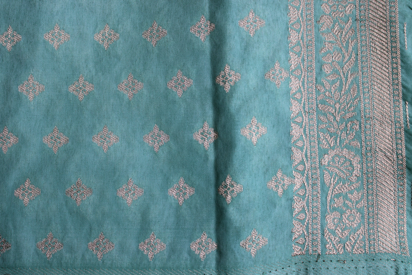 Fancy Mango silk saree with shibori print weaving and rich Meenakari Pallu