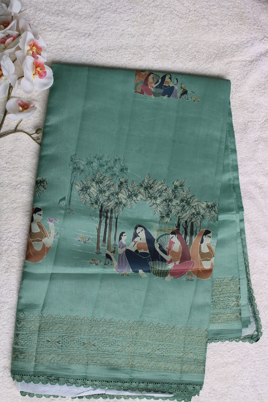 Premium  soft Tusser saree with figure motifs