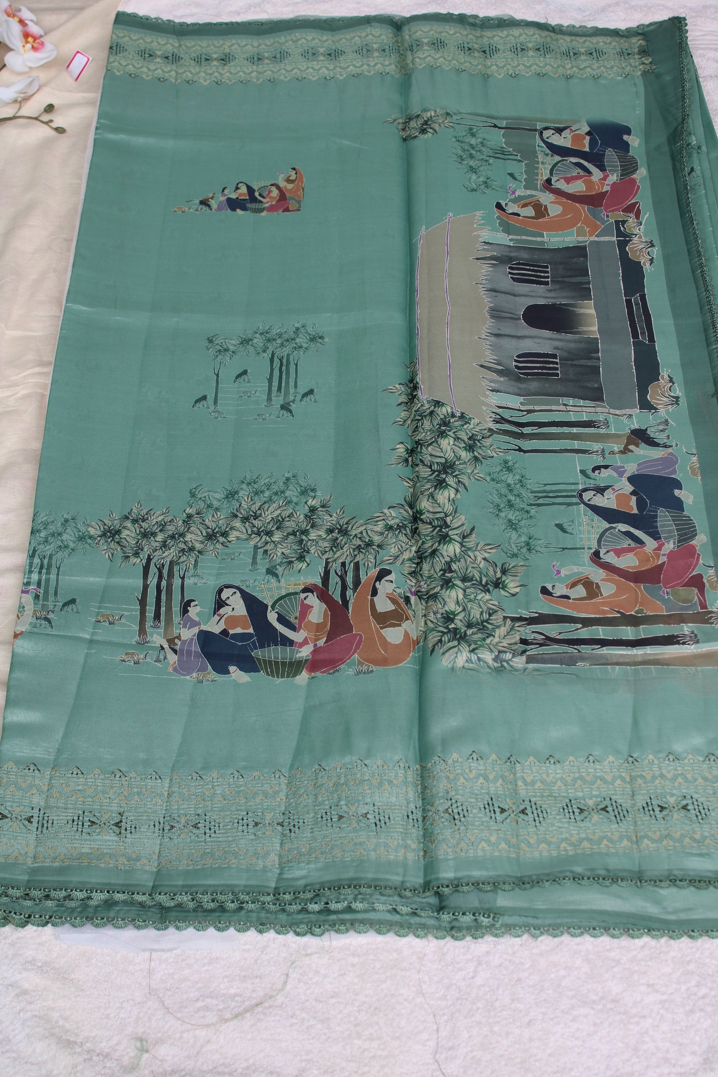 Premium  soft Tusser saree with figure motifs