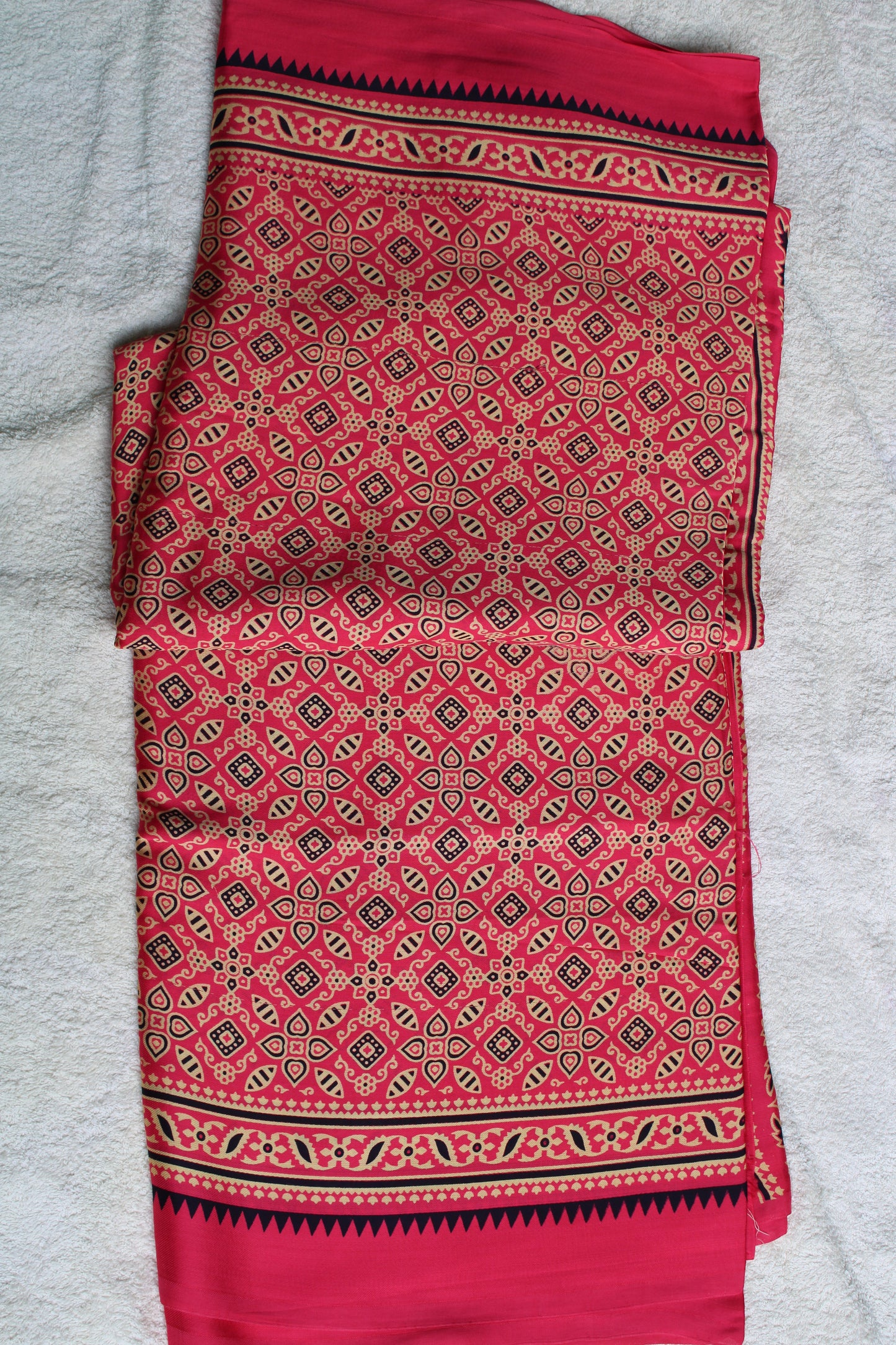 Pink Pure modal saree with ajrak prints