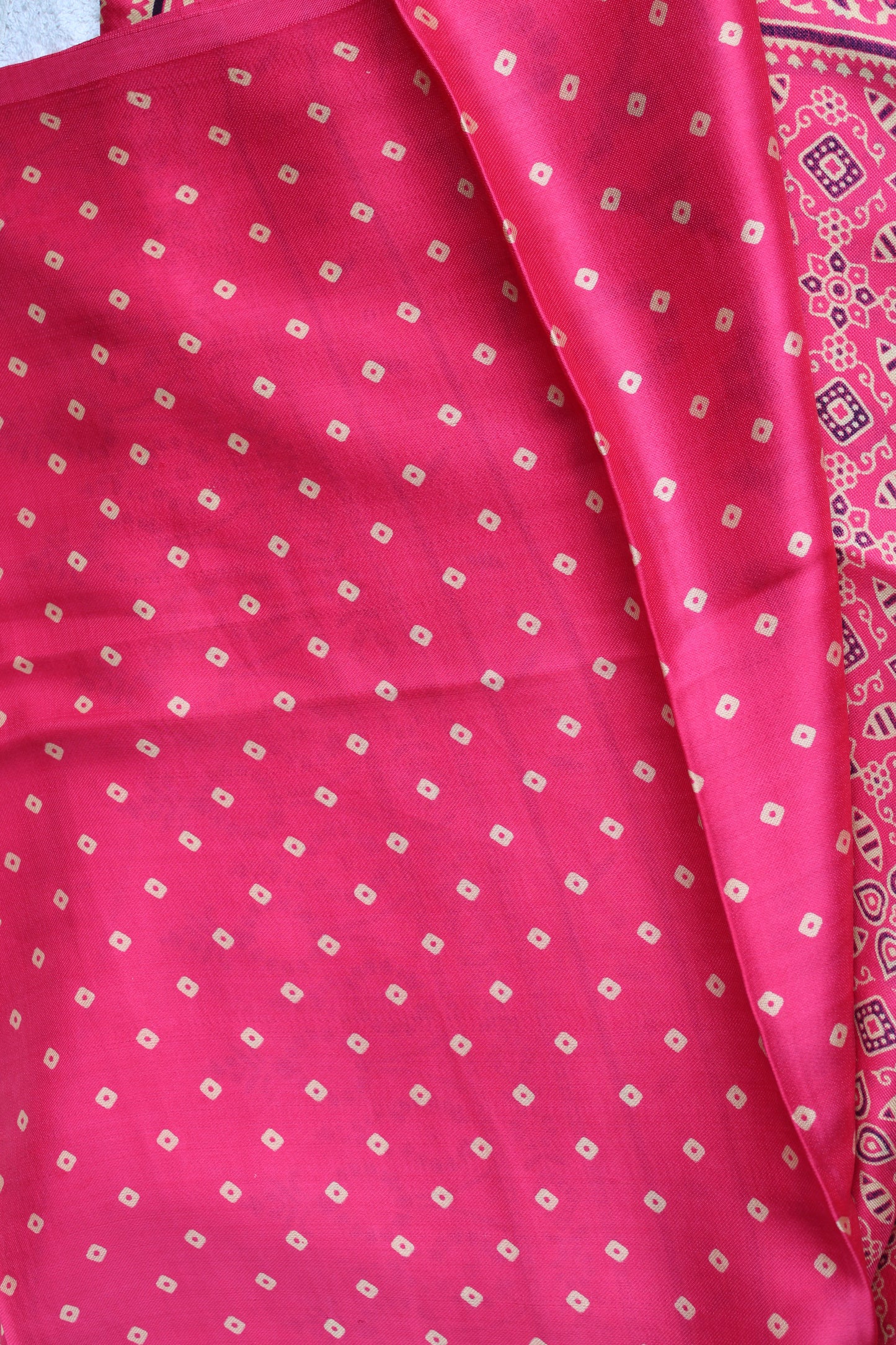 Pink Pure modal saree with ajrak prints