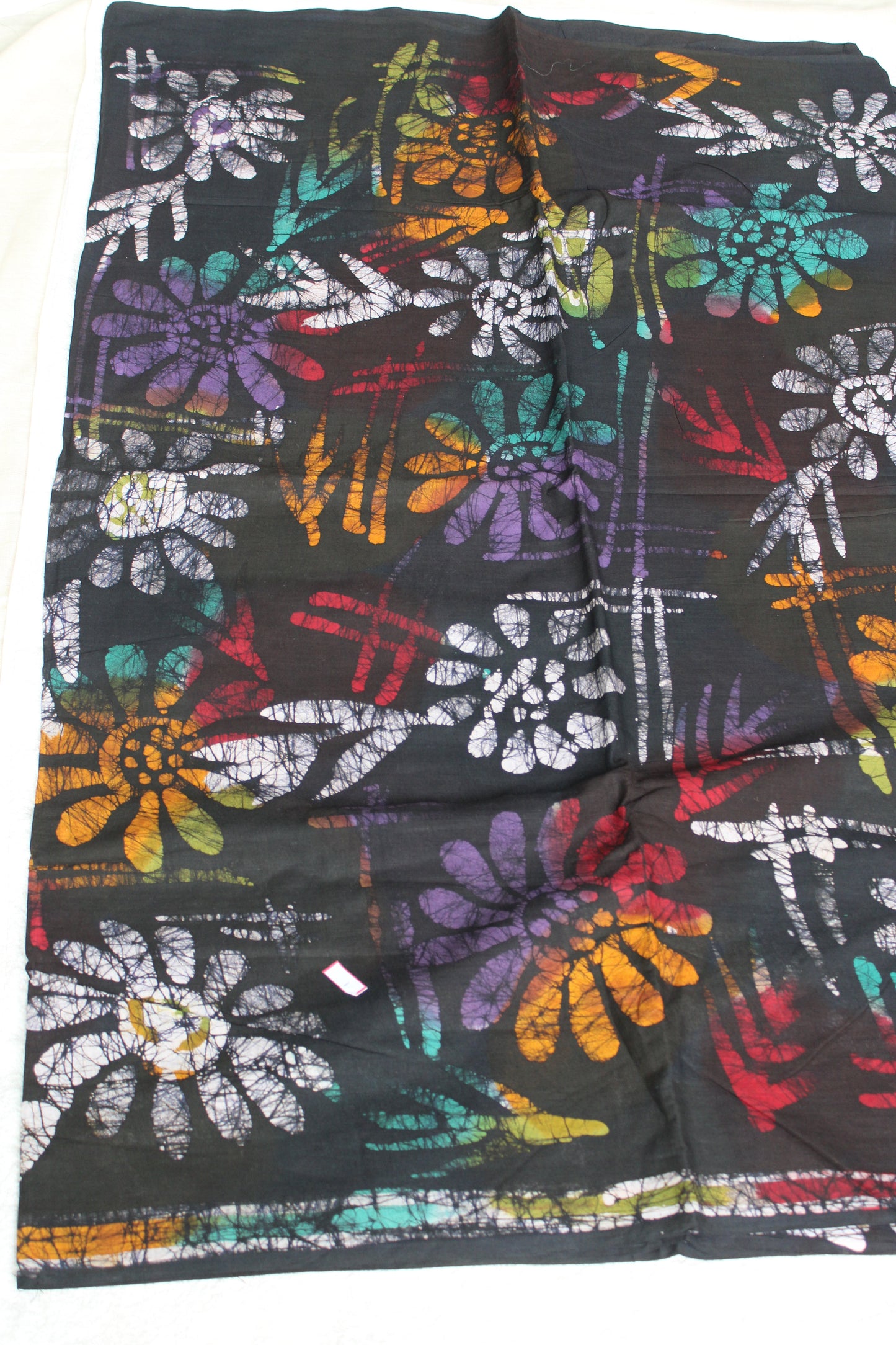 Black Mul cotton saree with mutli colour Baguru prints