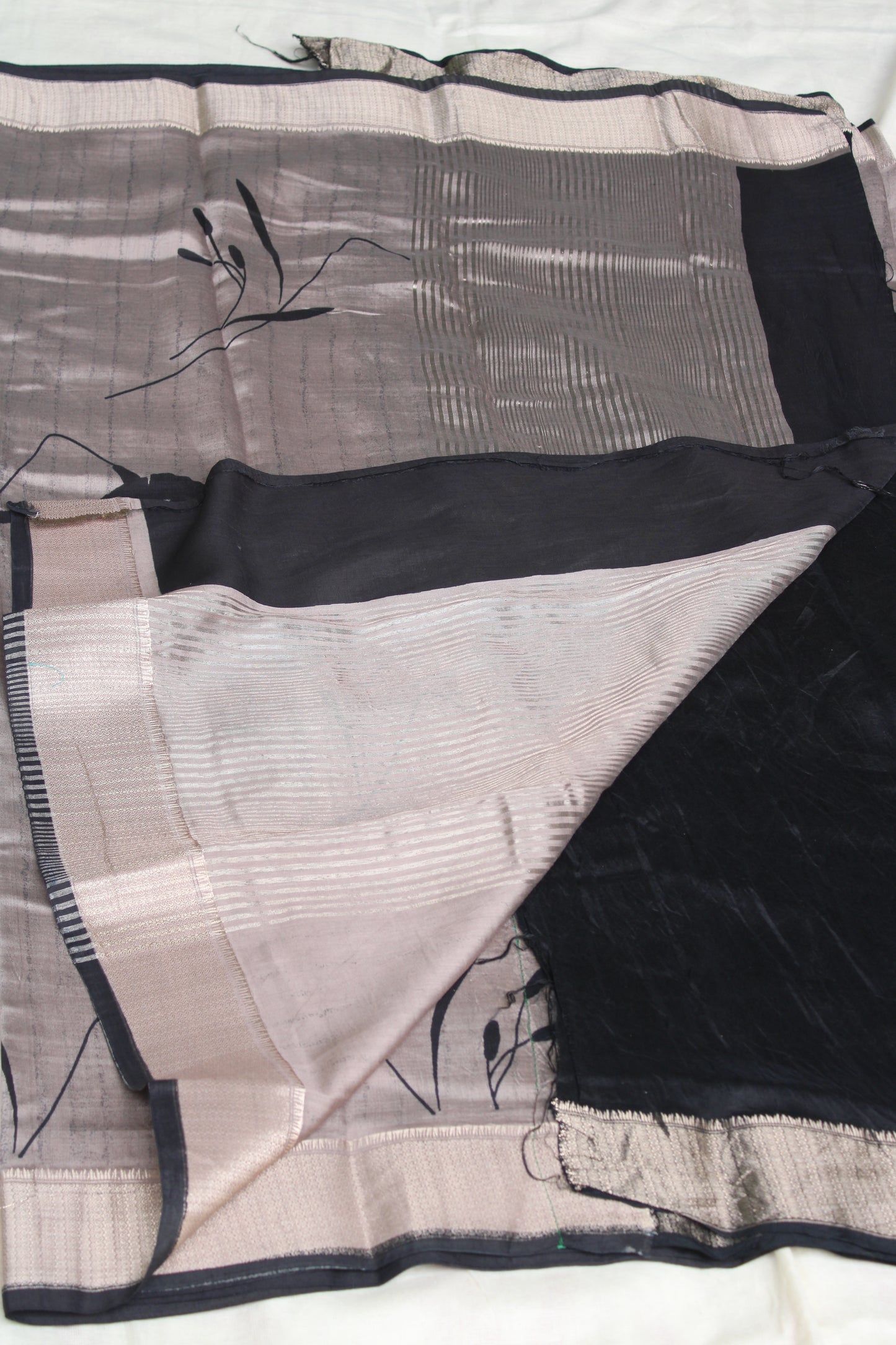 Tussur Crape saree with floral design