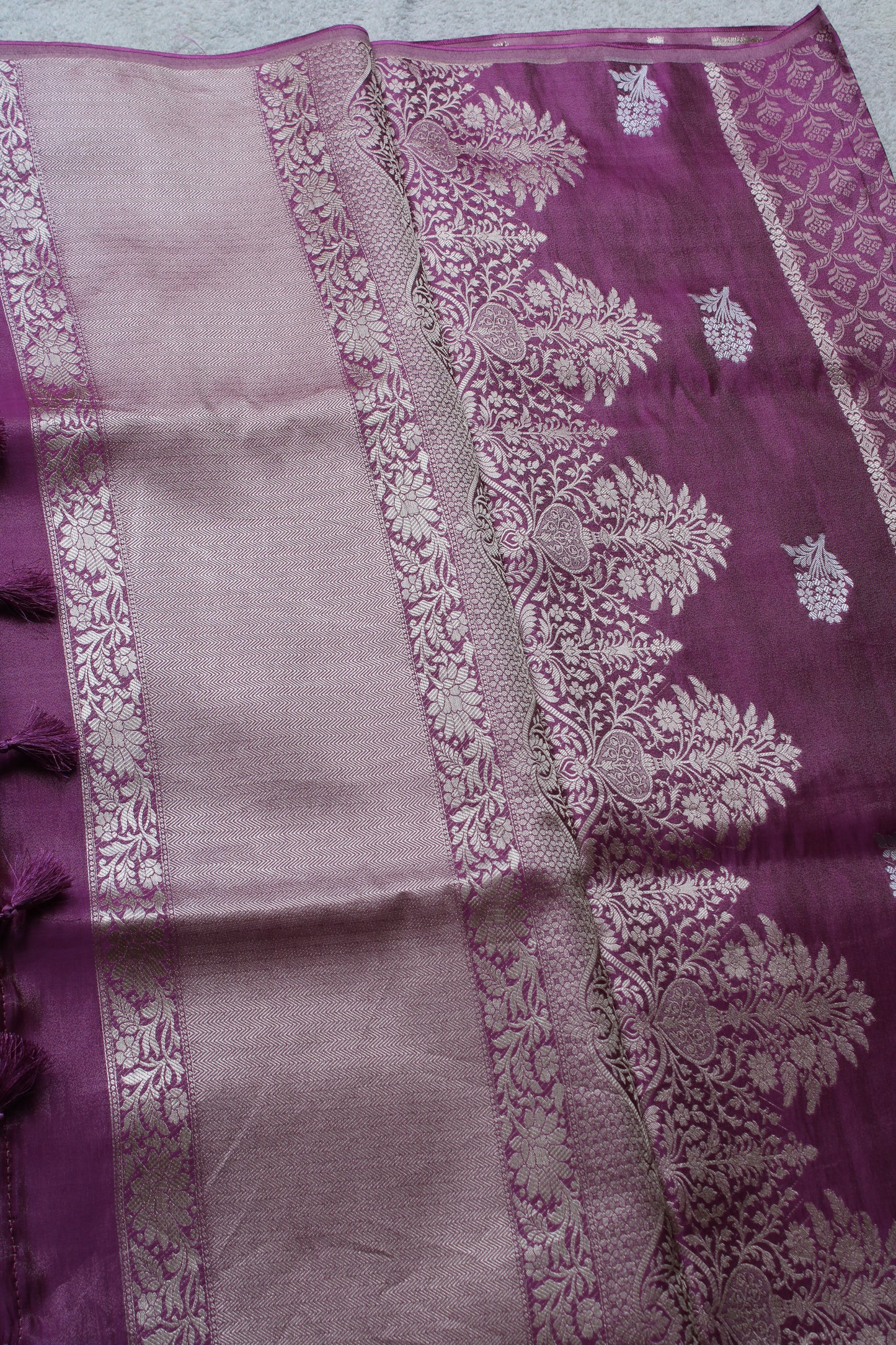 Pink Banarasi Mashroo tissue silk saree