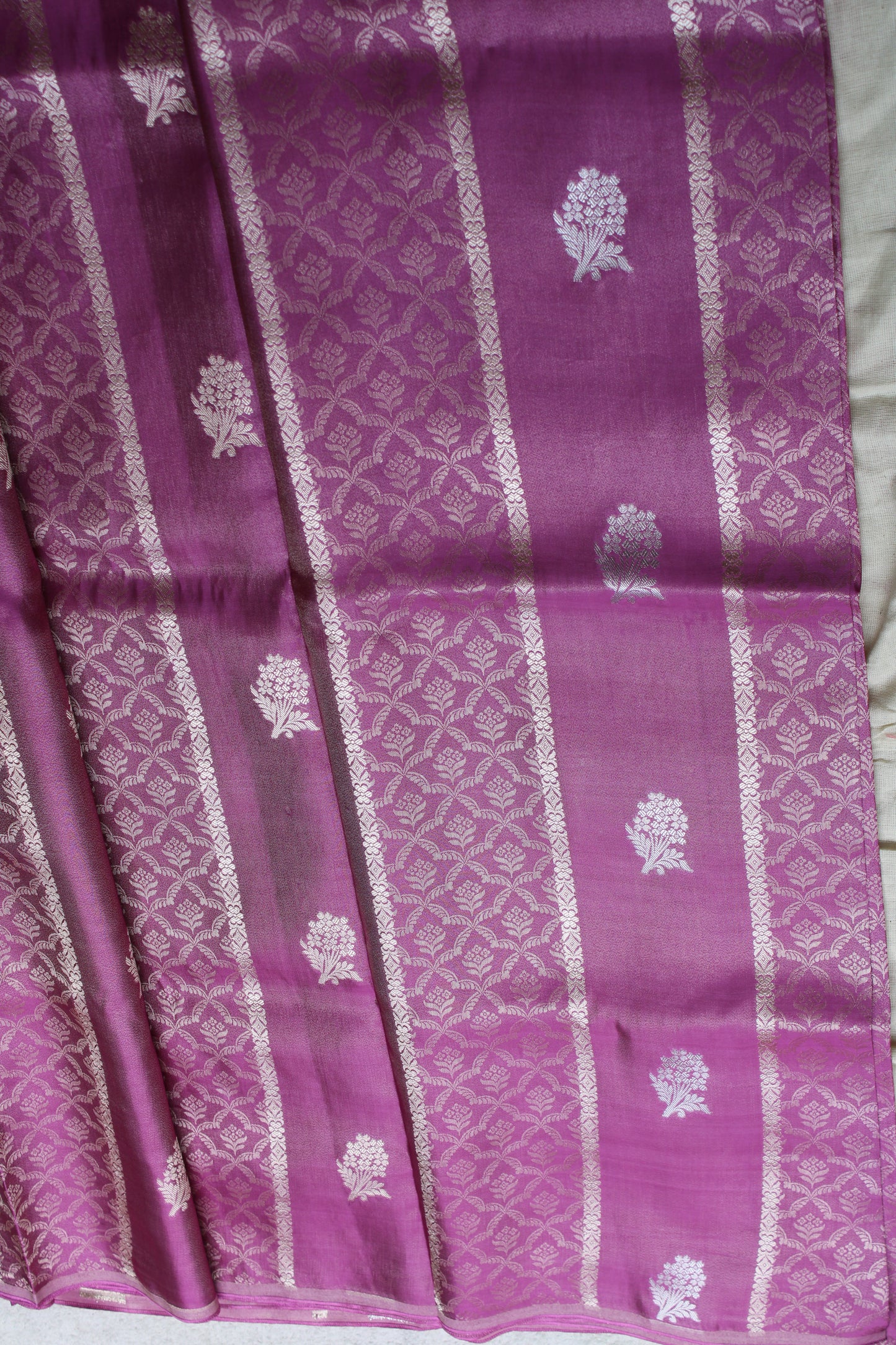 Pink Banarasi Mashroo tissue silk saree