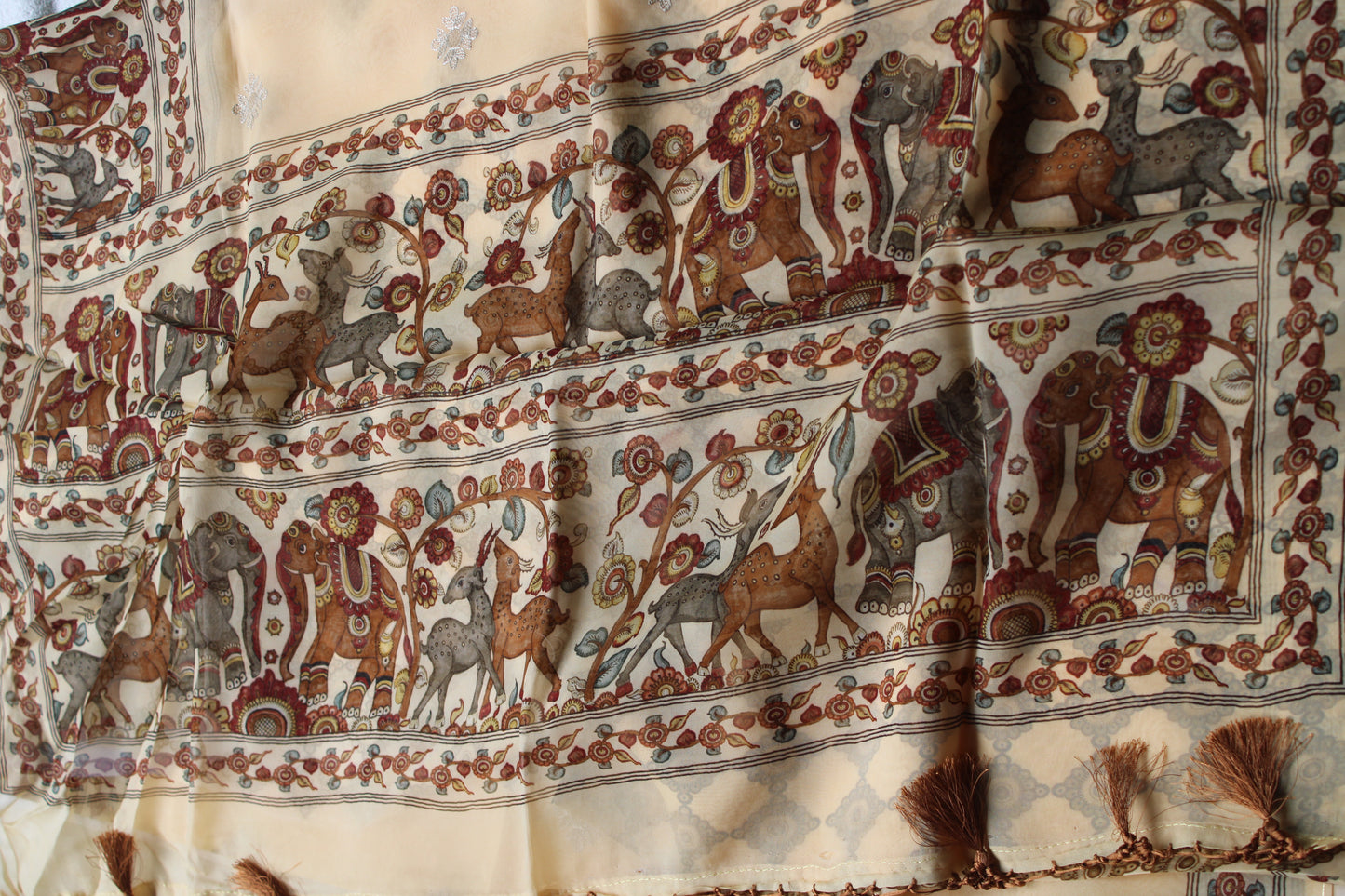 Pure organza saree with embroidery work