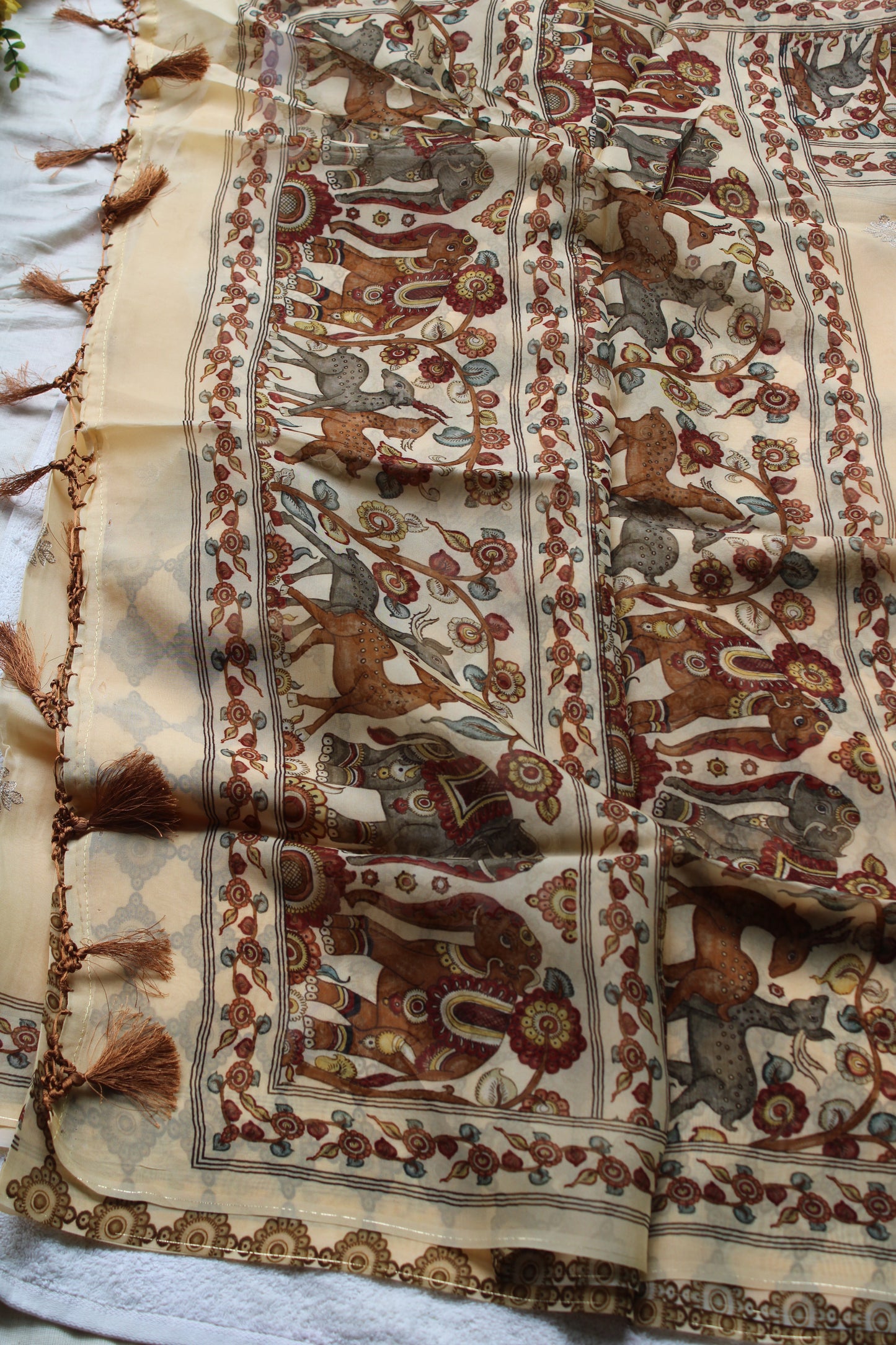 Pure organza saree with embroidery work