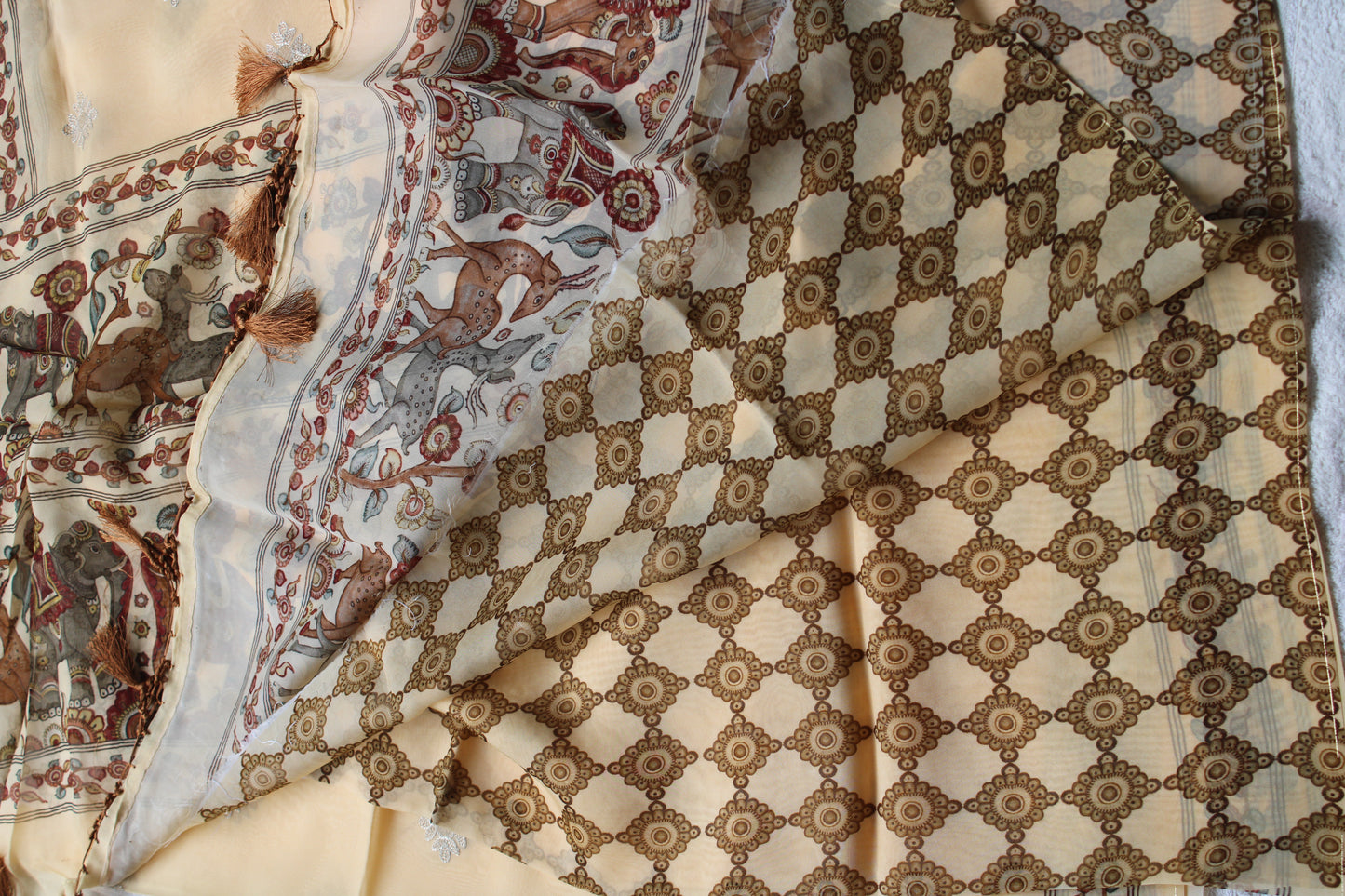 Pure organza saree with embroidery work