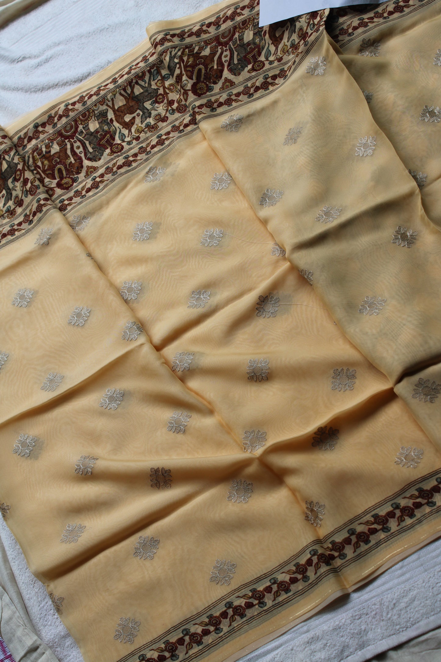 Pure organza saree with embroidery work