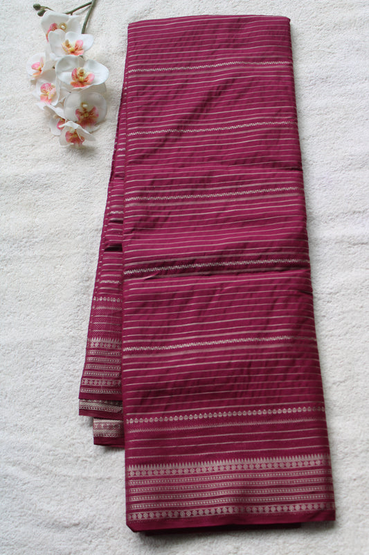 Maroon Colour viscous crape silk saree