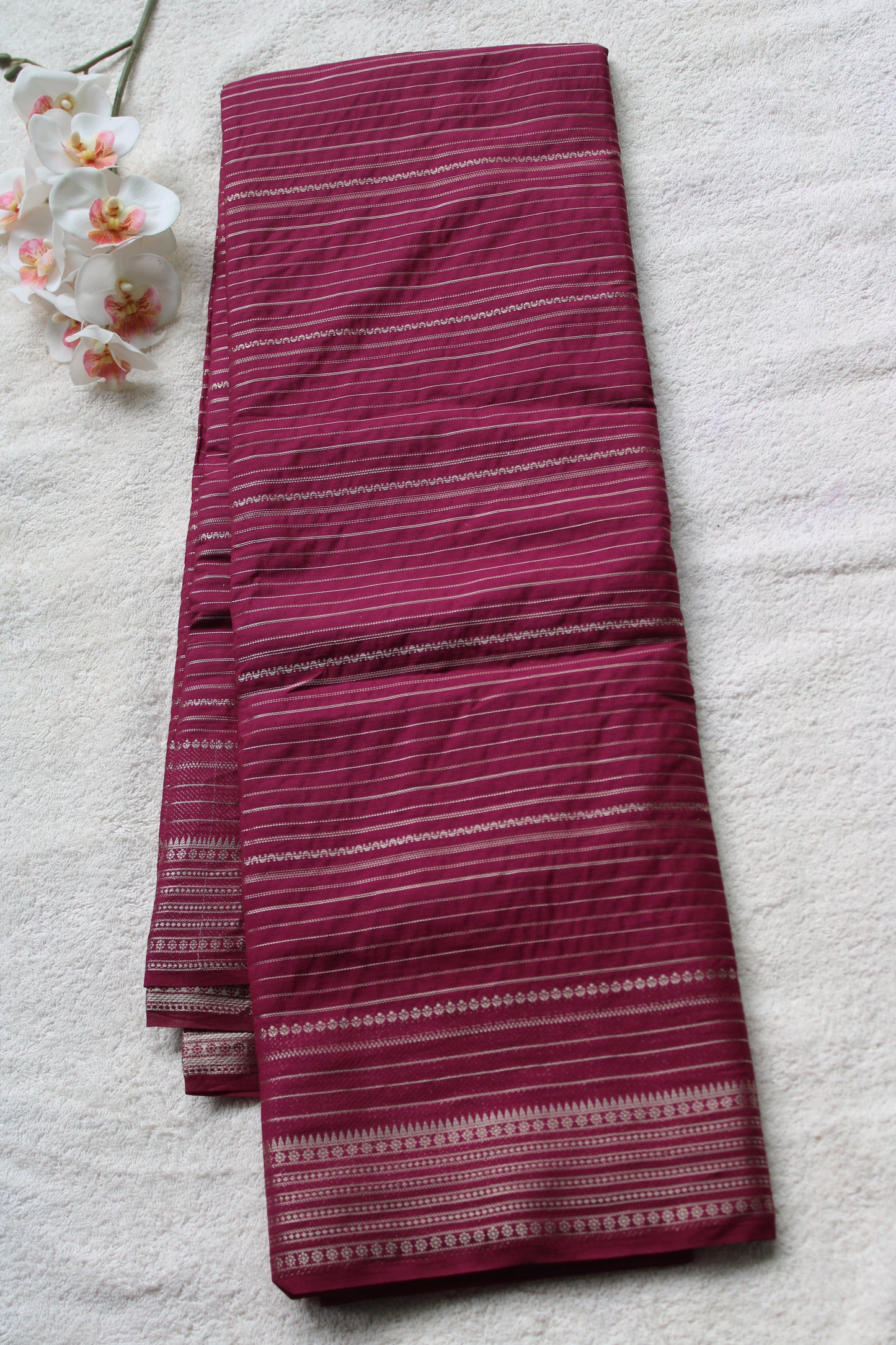 Maroon Colour viscous crape silk saree