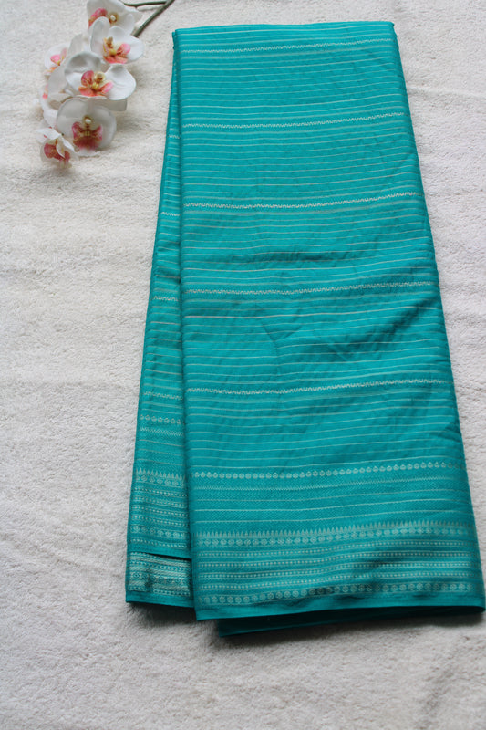 Sea green Colour viscous crape silk saree