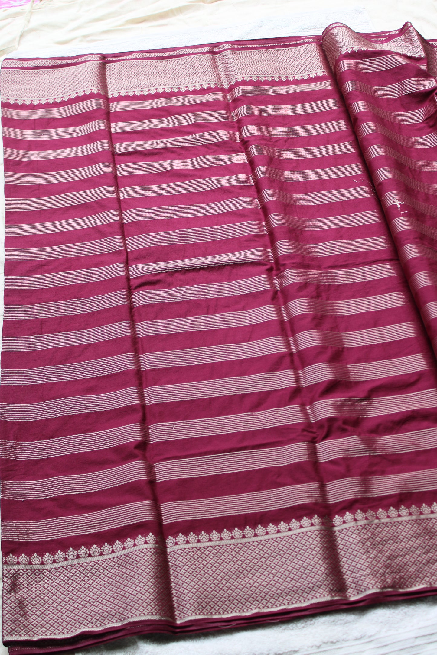 Maroon Colour viscous crape silk saree