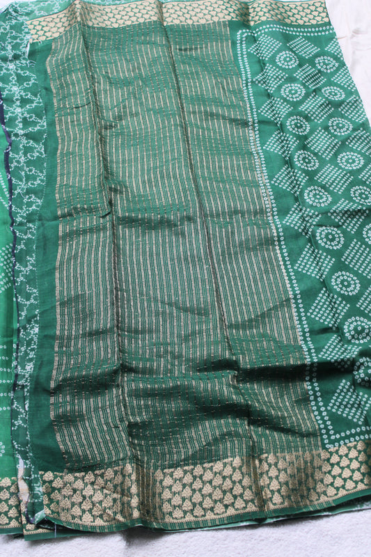 Green Pure chiffon Bandini design saree
