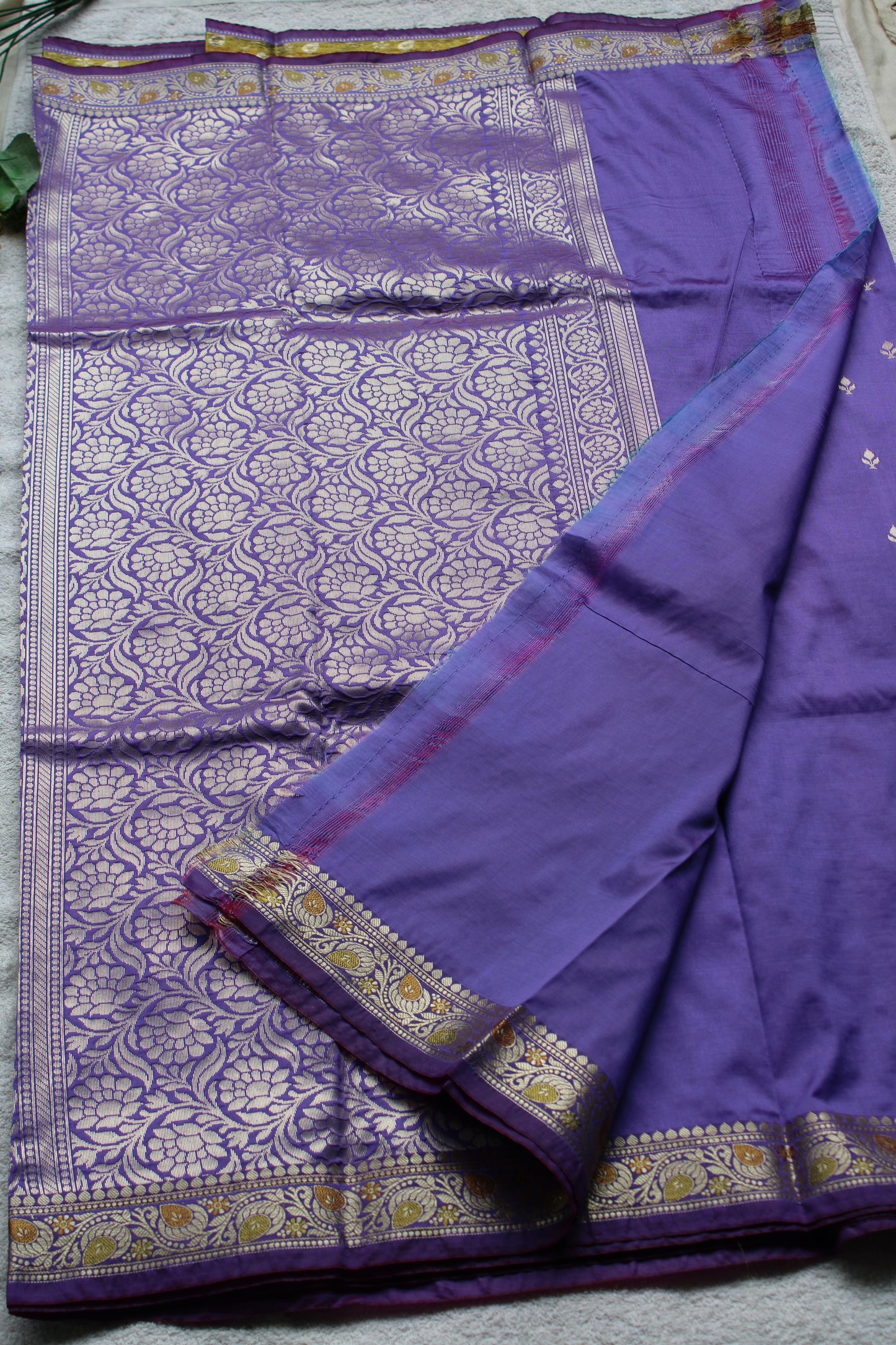 Premium Lavender Katan Silk saree with trending small border