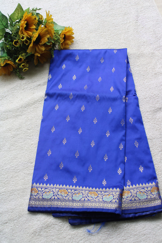 Premium Blue Katan Silk saree with trending small border