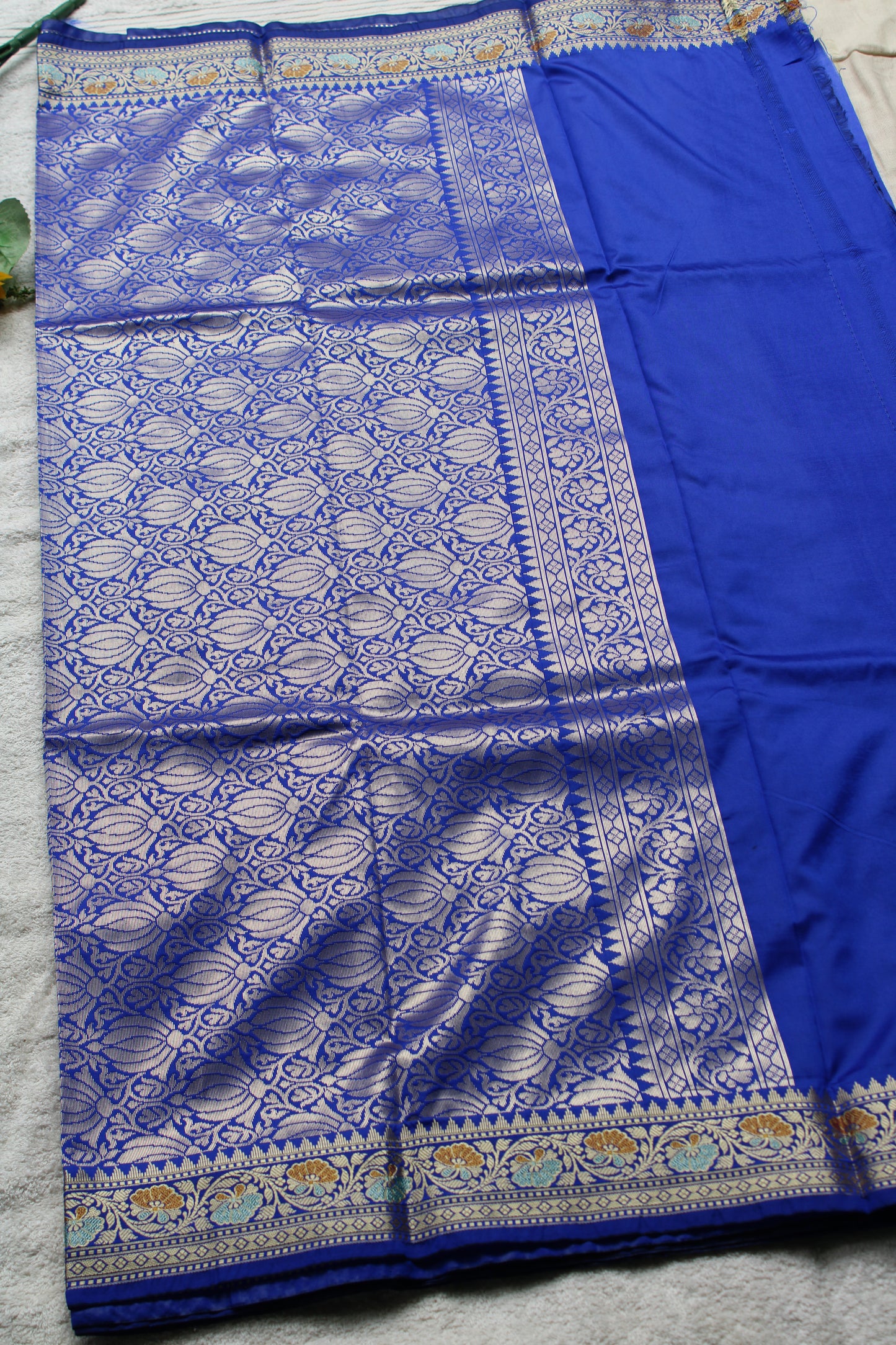 Premium Blue Katan Silk saree with trending small border