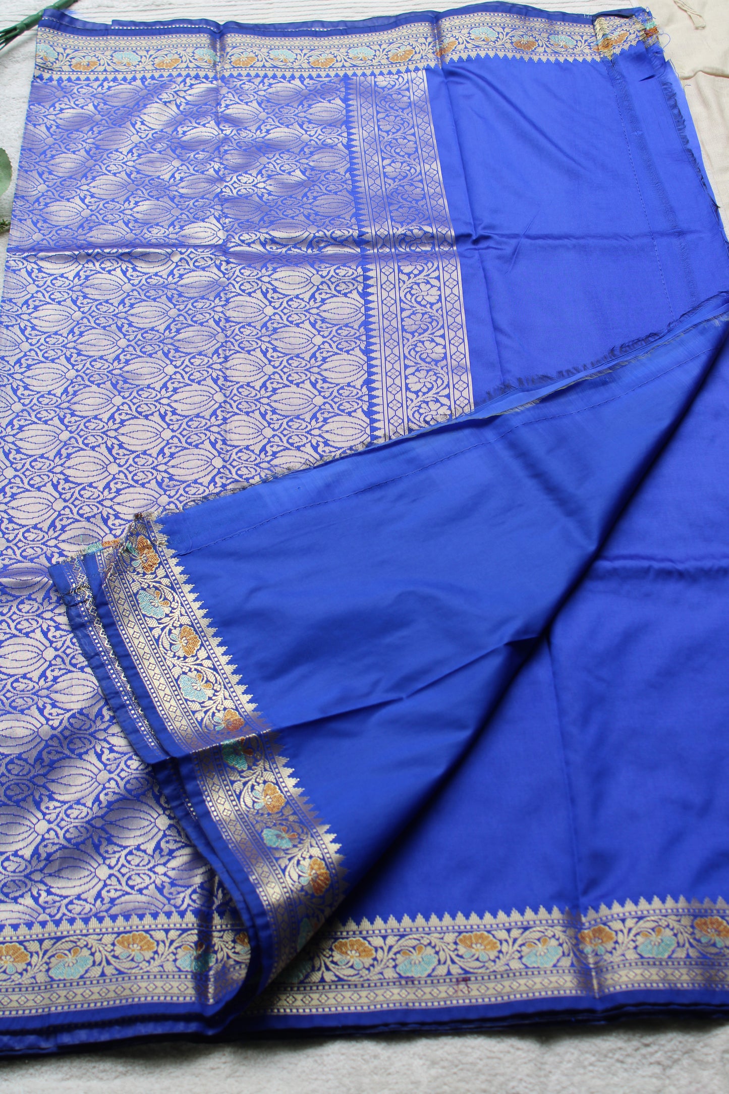 Premium Blue Katan Silk saree with trending small border