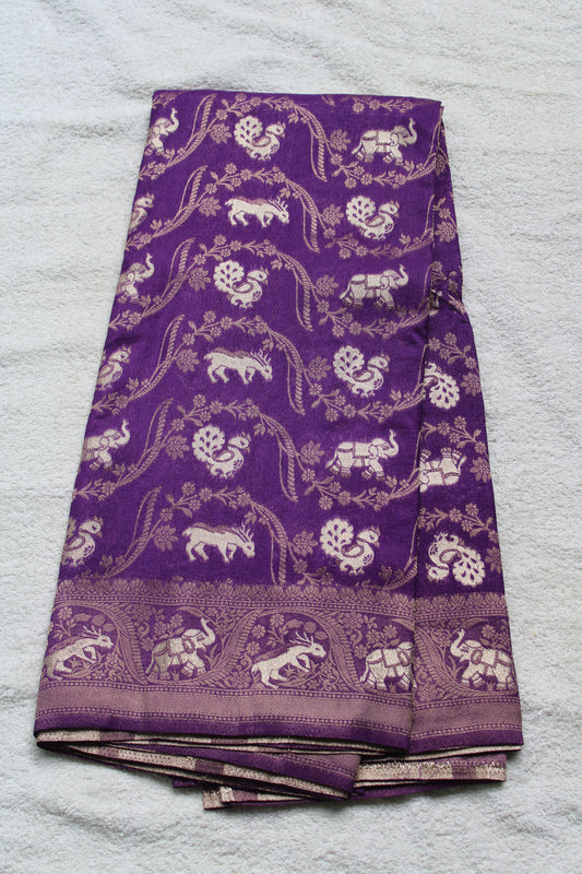 Purple Semi Georgette figure motifs Saree