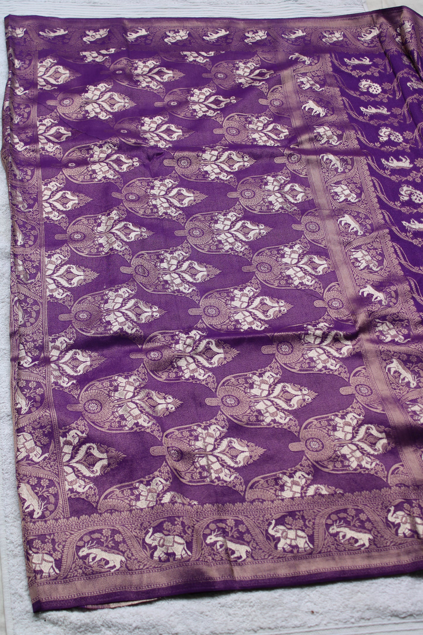 Purple Semi Georgette figure motifs Saree