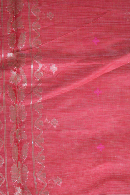 Light Mustard Yellow Chanderi Saree with  White Zamdani weaving border