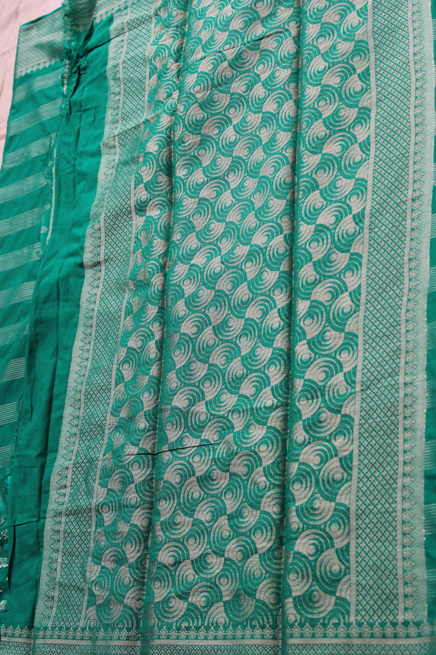 Green Colour viscous crape silk saree