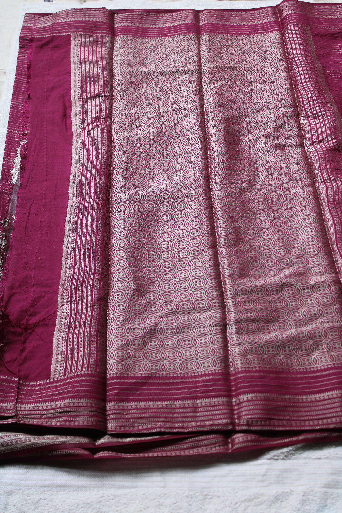 Maroon Colour viscous crape silk saree