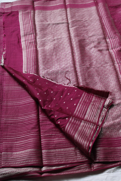 Maroon Colour viscous crape silk saree