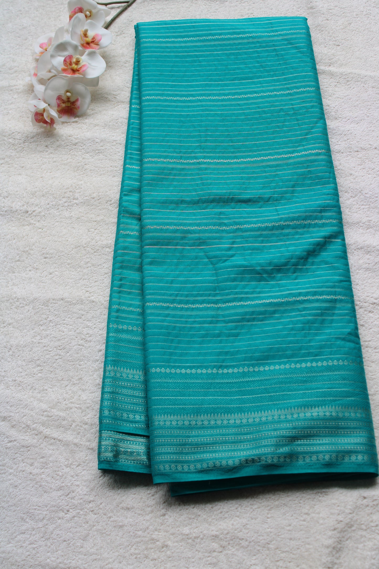 Sea green Colour viscous crape silk saree