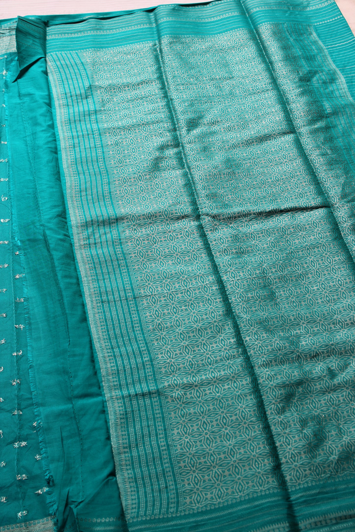 Sea green Colour viscous crape silk saree
