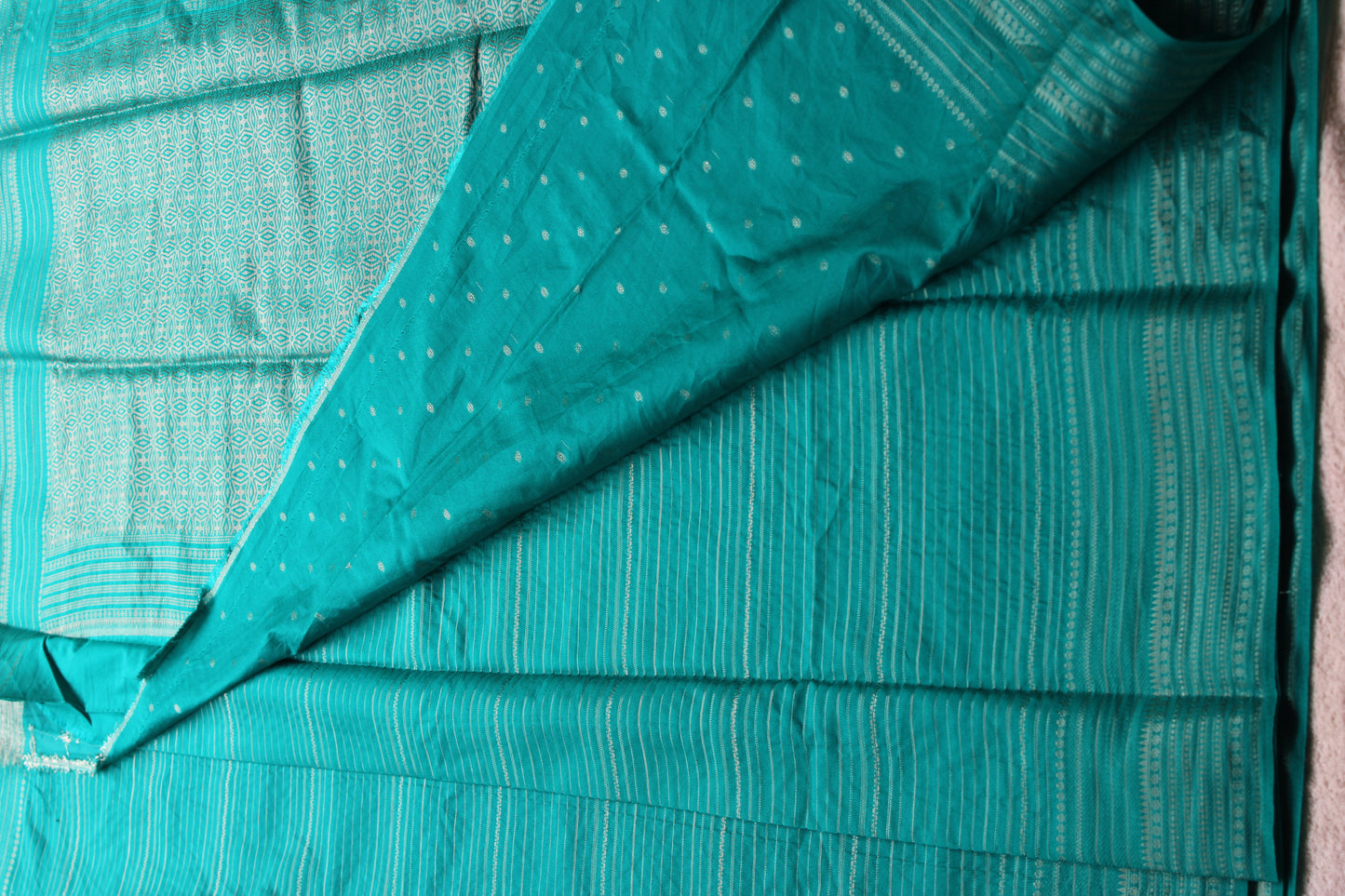 Sea green Colour viscous crape silk saree