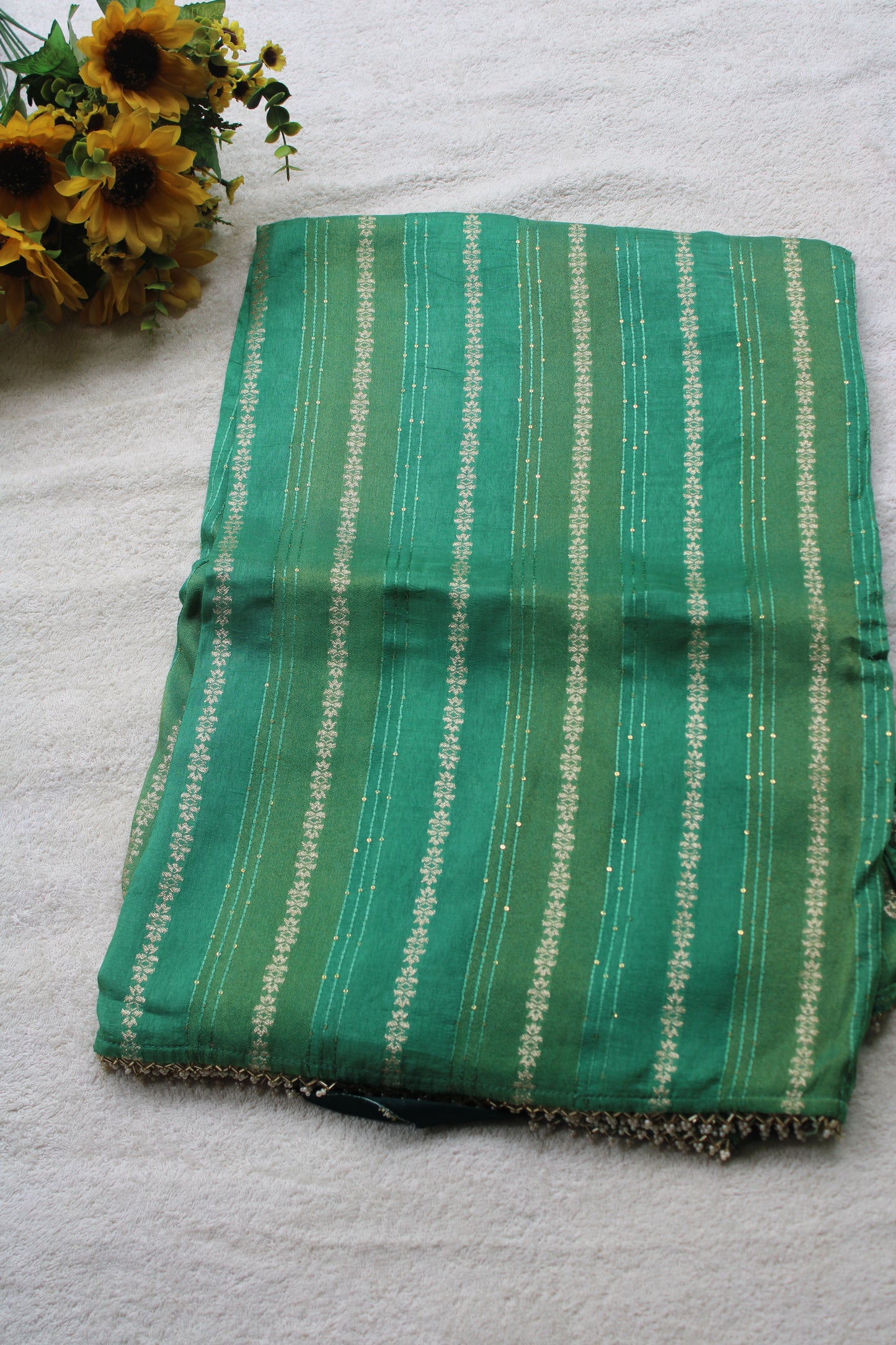 Light  green Designer Crape Silk Saree