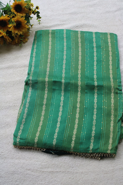 Light  green Designer Crape Silk Saree