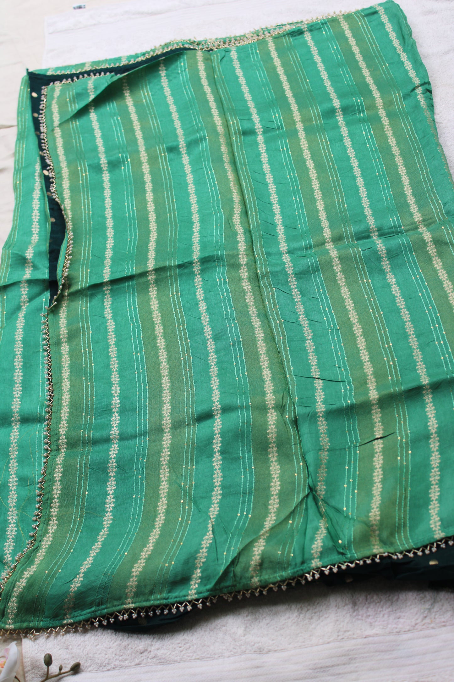 Light  green Designer Crape Silk Saree