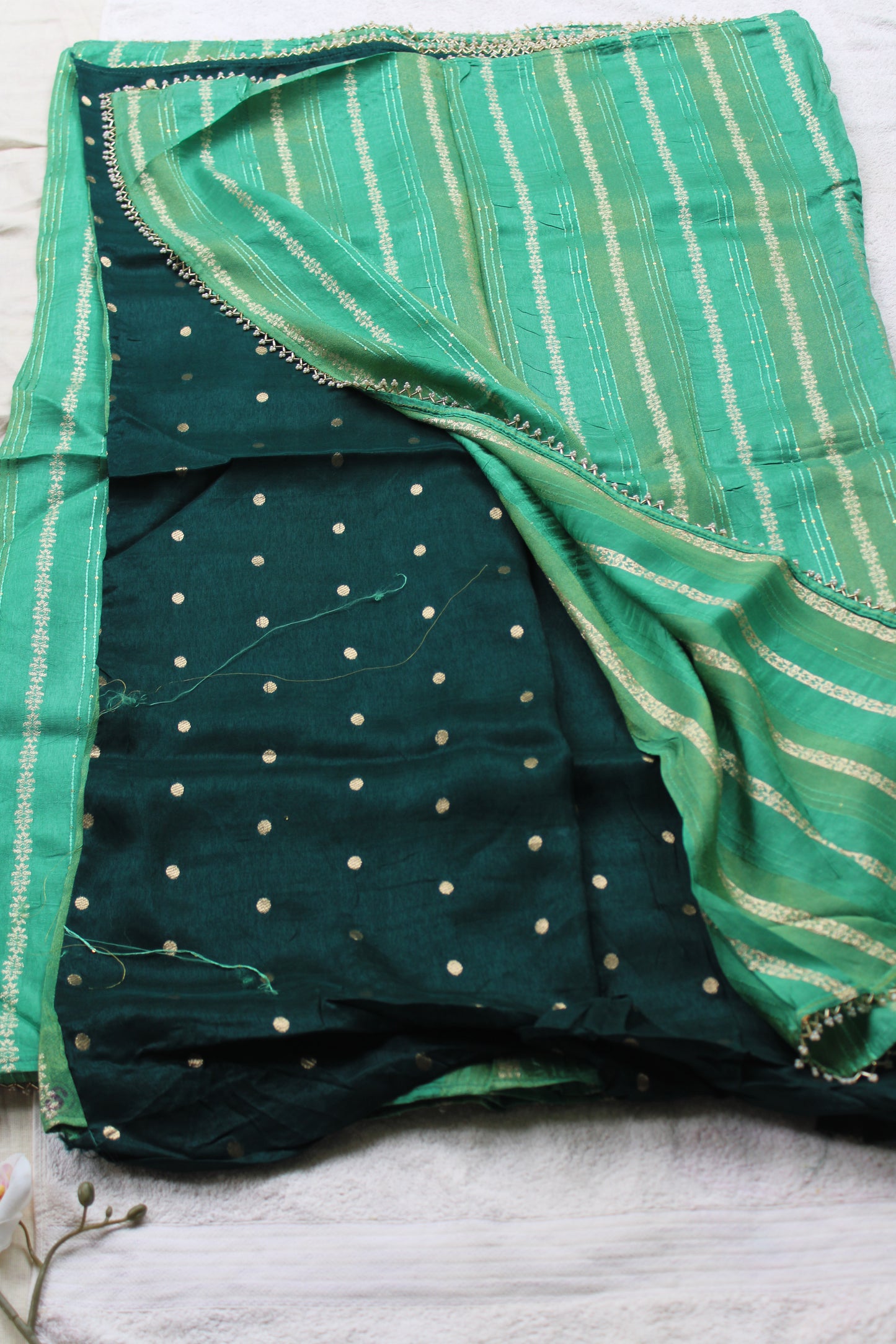 Light  green Designer Crape Silk Saree