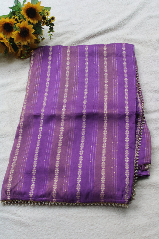 Lailac Designer Crape silk saree with contrast blouse
