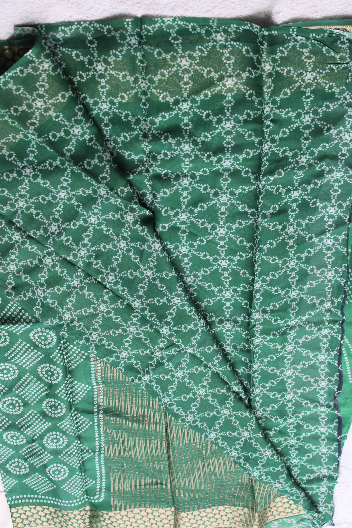 Green Pure chiffon Bandini design saree