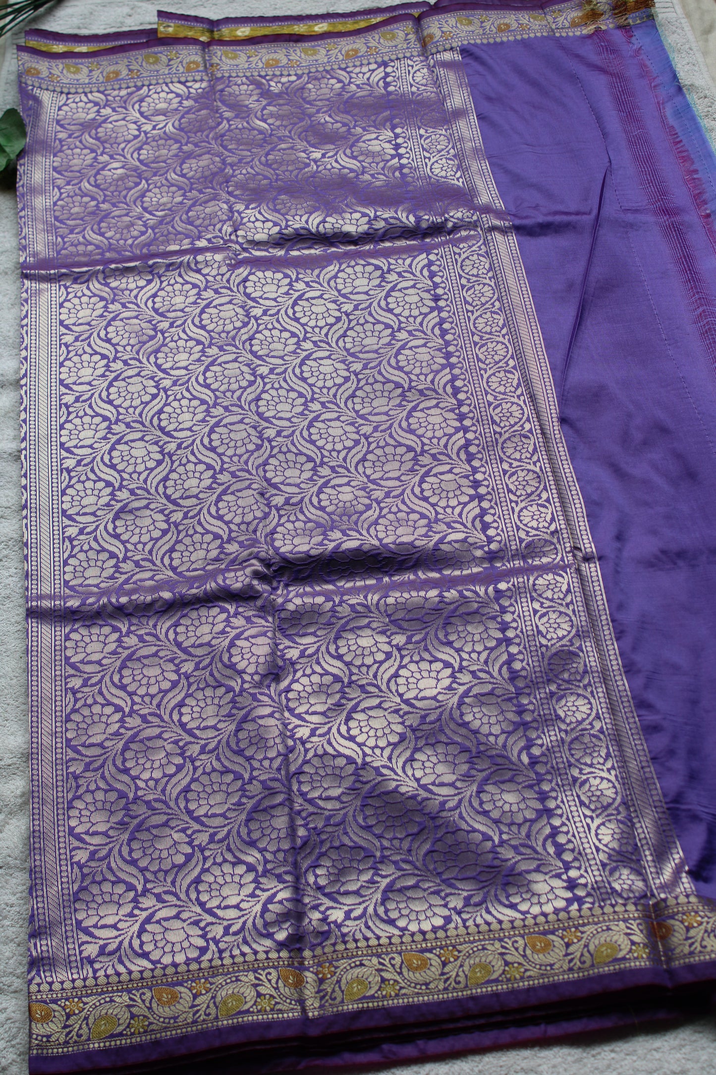 Premium Lavender Katan Silk saree with trending small border