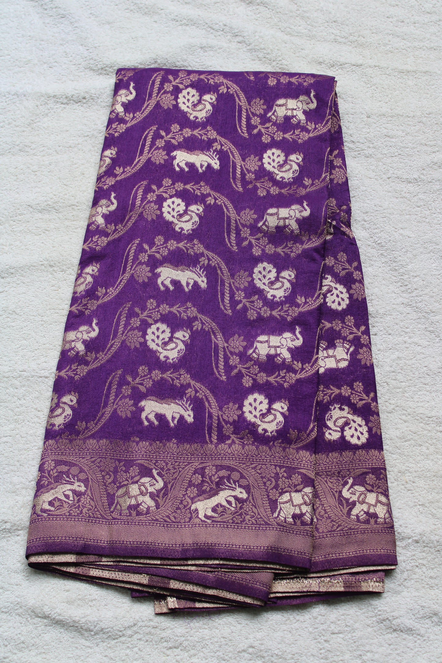 Purple Semi Georgette figure motifs Saree