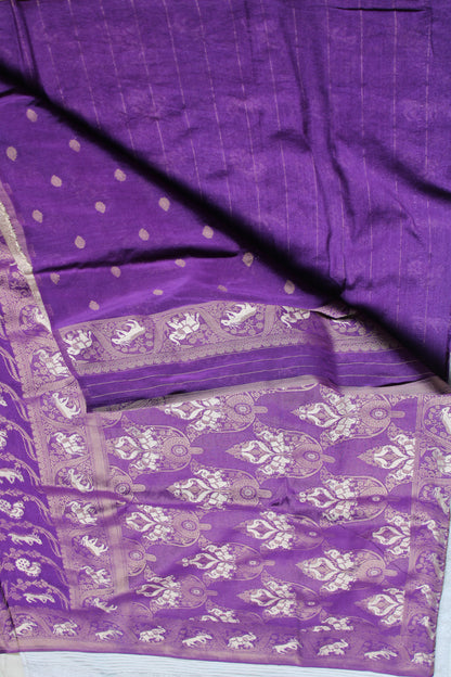 Purple Semi Georgette figure motifs Saree